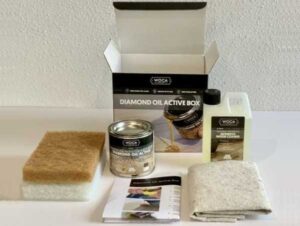 Pakket Woca Diamond om je tafel in de olie te zetten.