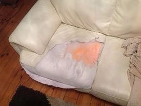 leren bank repareren